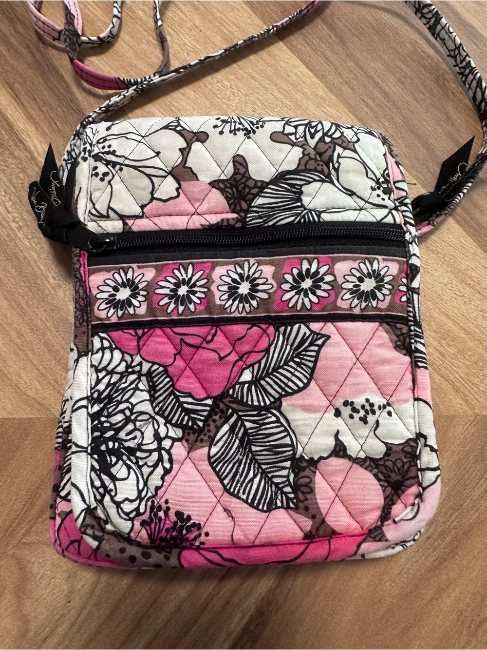 Vera Bradley retired Mocha Rouge mini hipster flap crossbody purse bag